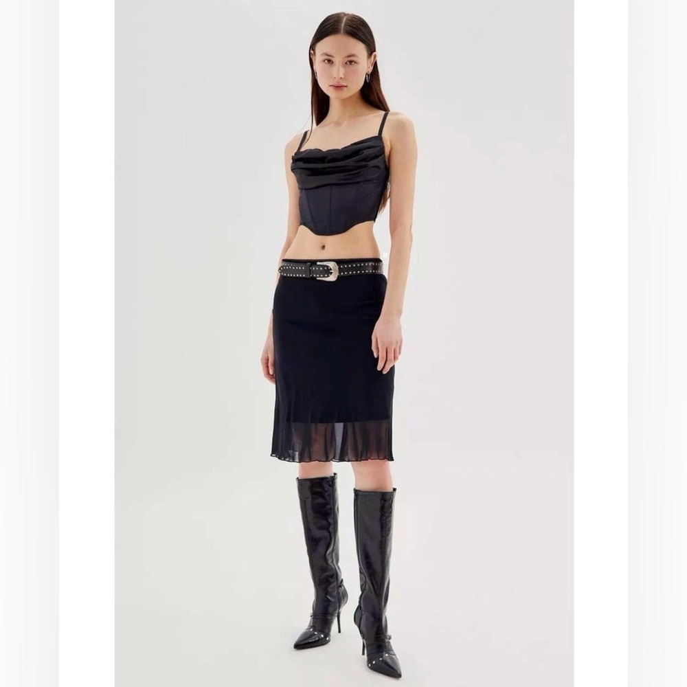 Urban Outfitters Chic Black Satin Corset